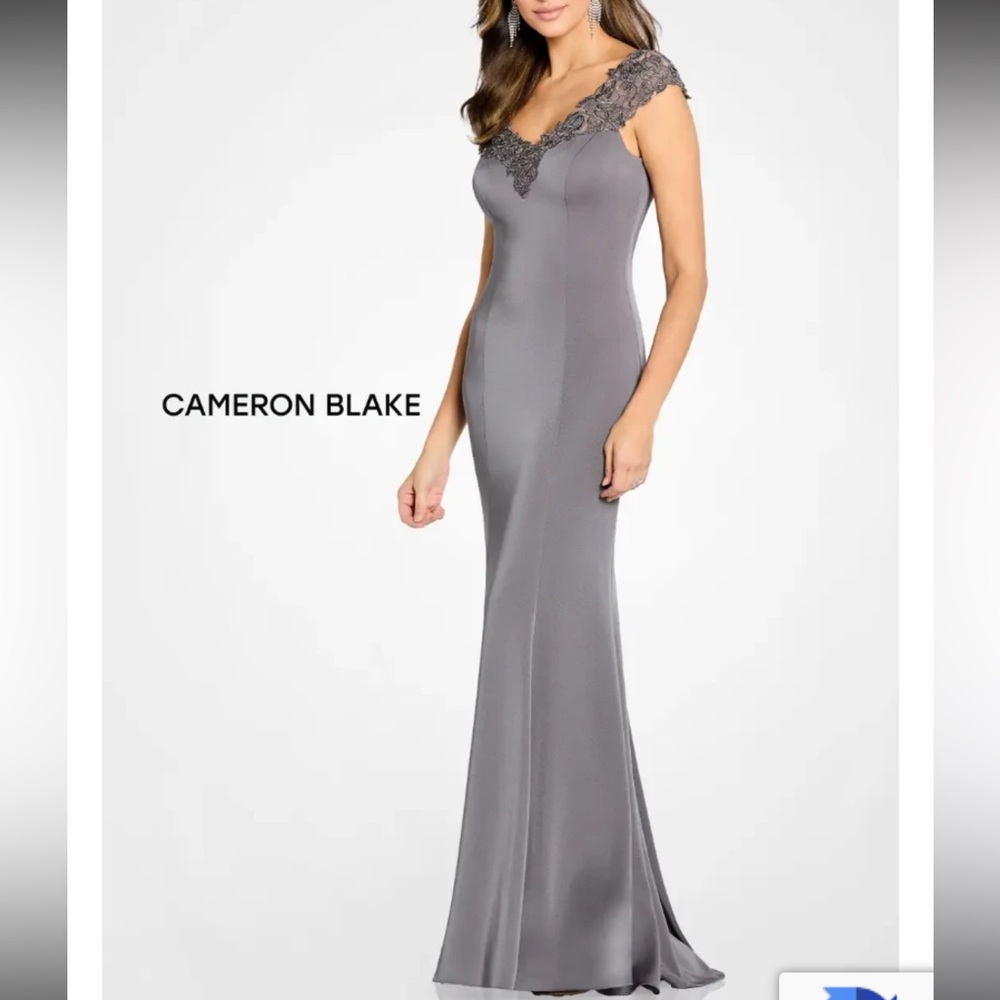 Elegant Silver Grey Evening Dress